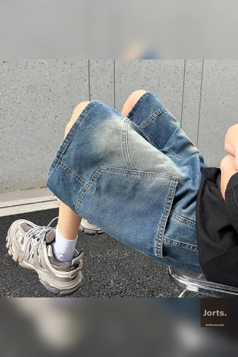 Vintage Baggy Denim Shorts: Y2K Harajuku Street Style Jorts