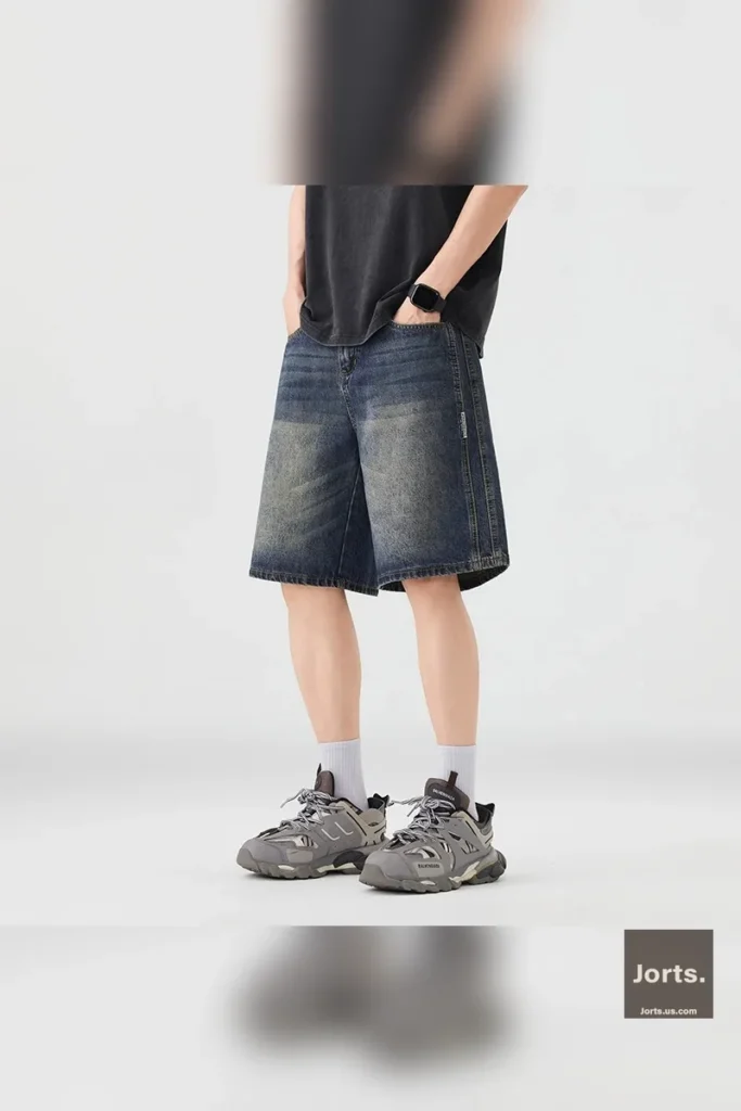 Vintage Men’s Baggy Denim Bermuda Shorts – Loose Fit